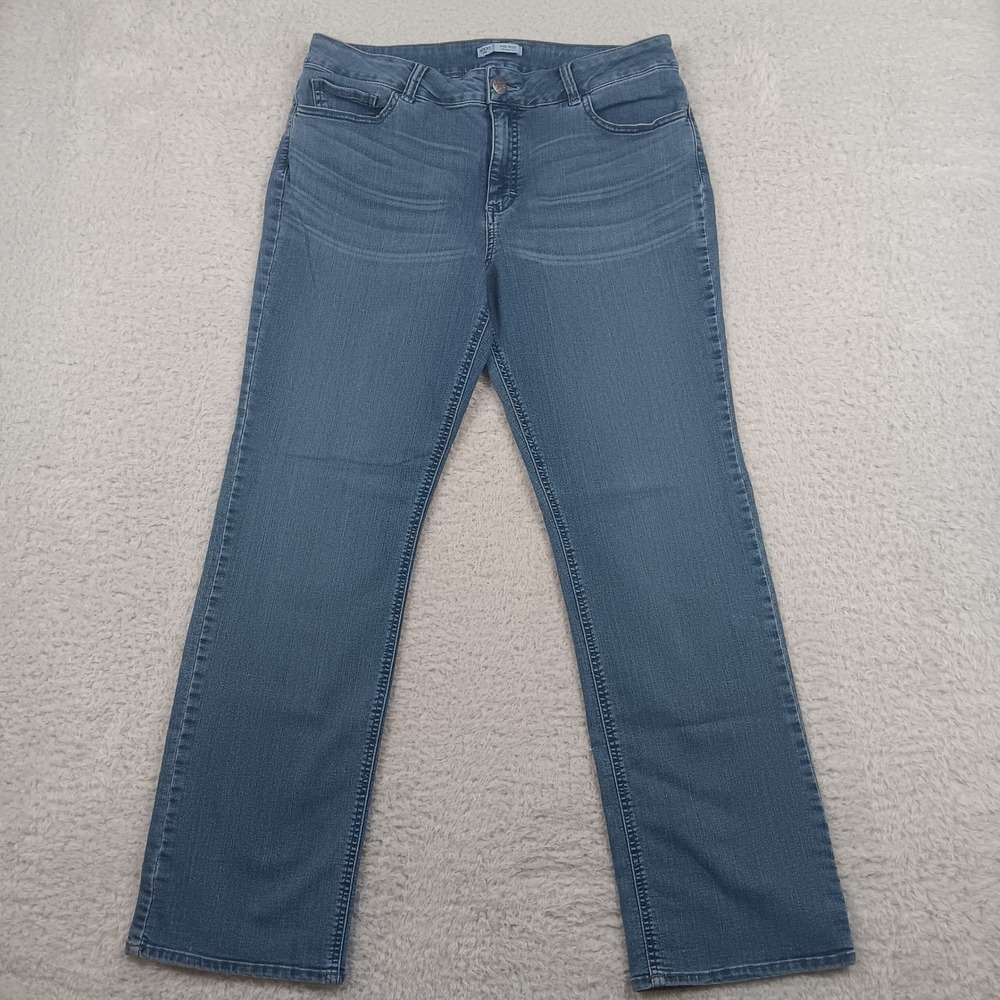 Riders by Lee Straight Leg Jean Womens 14 Medium Wash Mid Rise Denim 08564